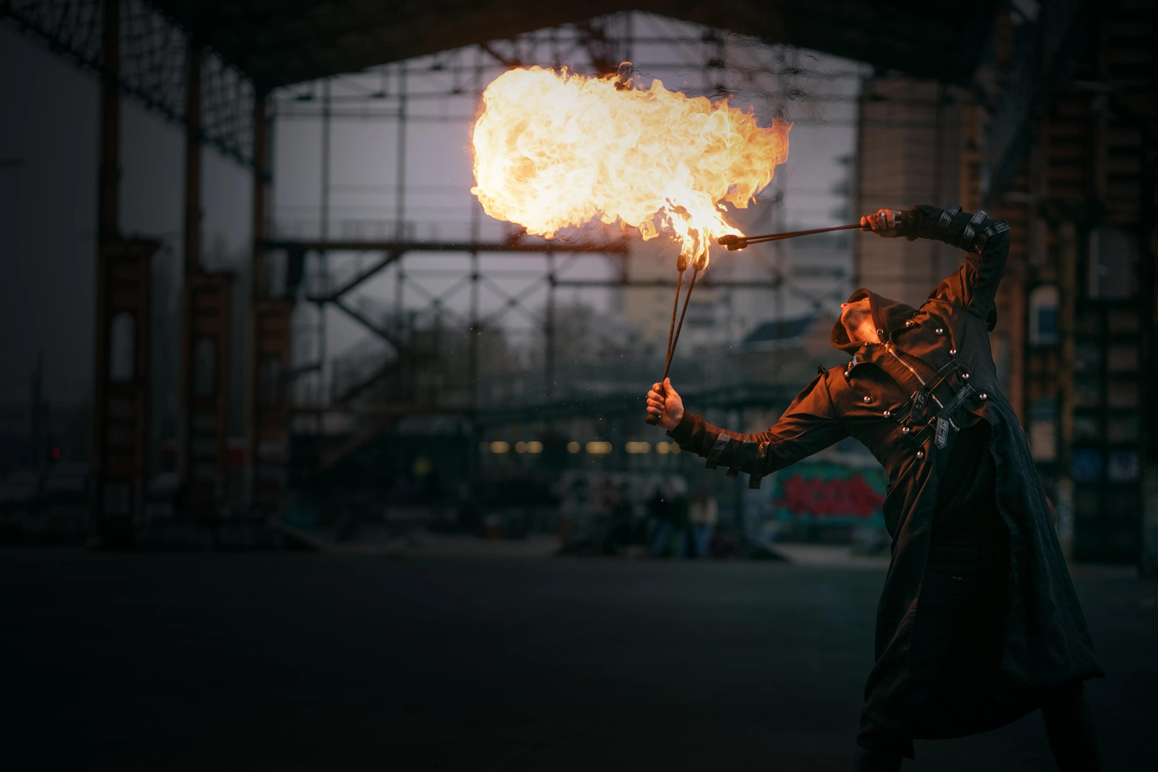 fotografia mangia fuoco circo da maksi thompson